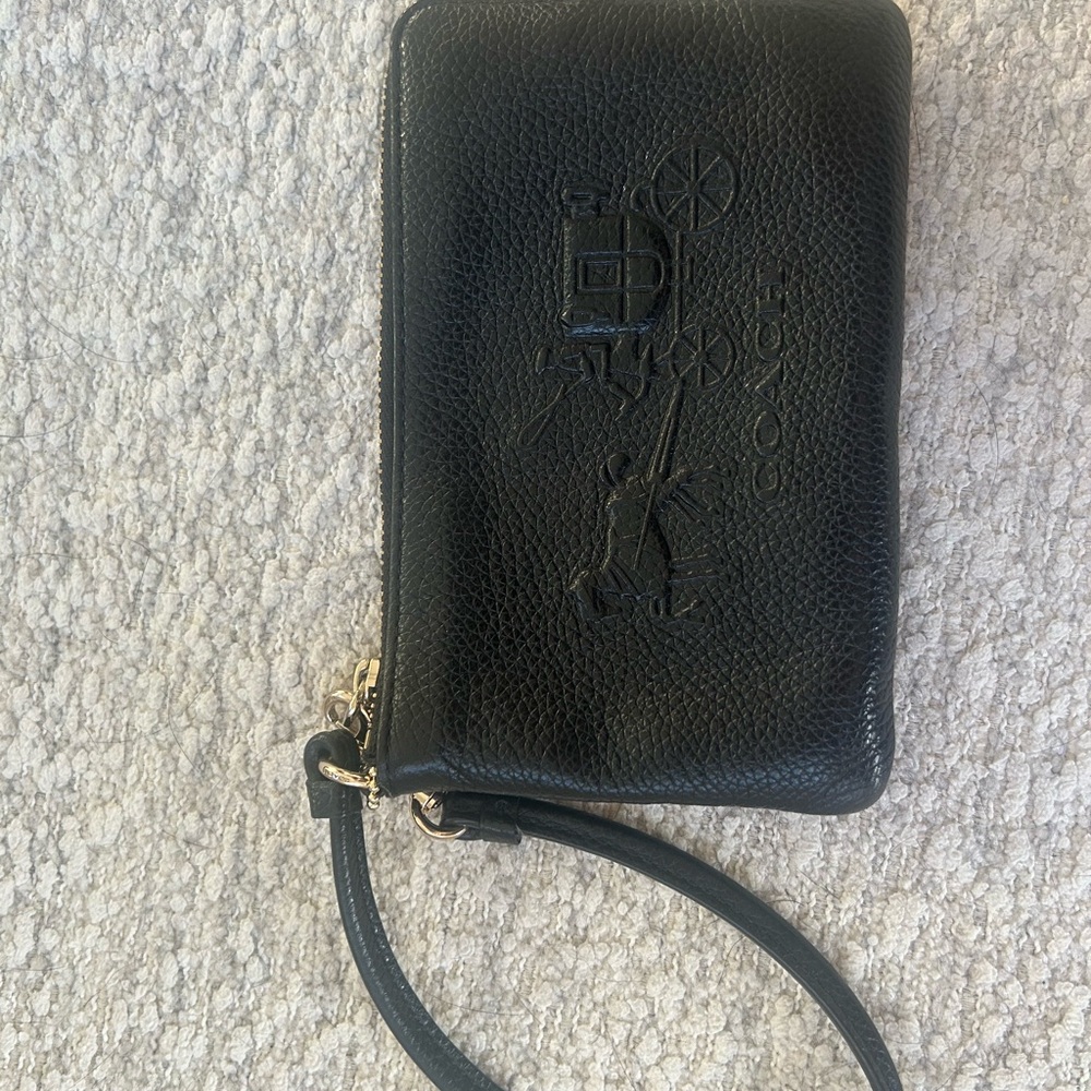 Coach navy blue Leather Wristlet
